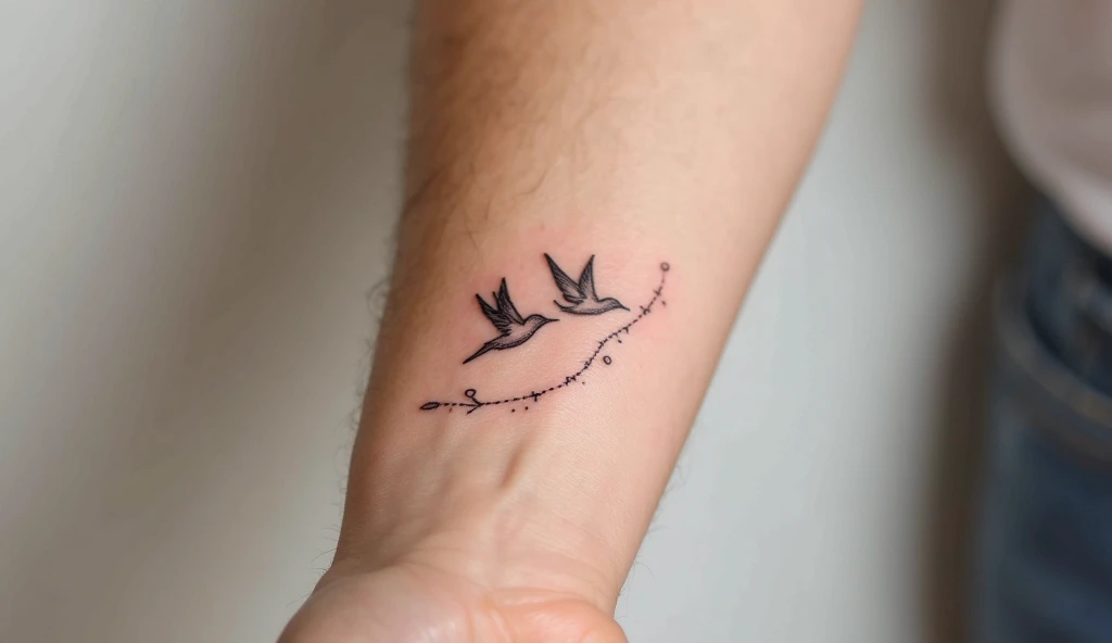 Tiny bird in flight small tattoo ideas for wrist representing freedom, hope, and peace.