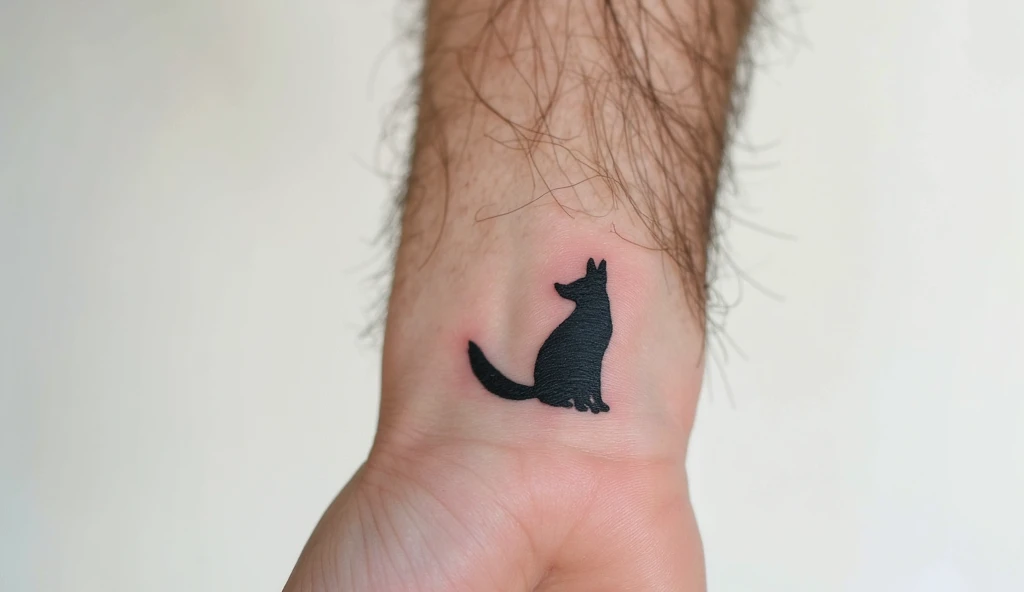Animal silhouette small tattoo ideas for wrist representing spirit animal, loyalty, and inner strength.