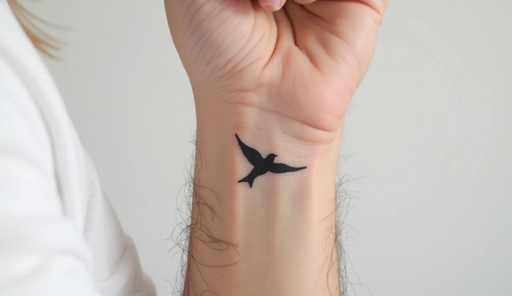 Dainty bird small tattoo ideas for wrist representing hope, joy, and spiritual freedom.