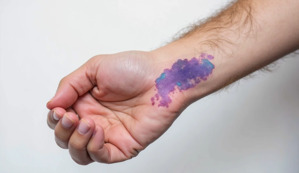 Watercolor splash small tattoo ideas for wrist representing creativity, uniqueness, and expression.
