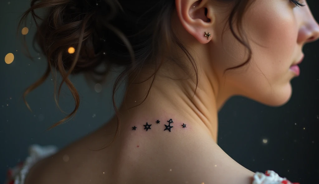 Small symbolic tattoo of a star symbolizing hope, guidance, dreams, and light in darkness.
