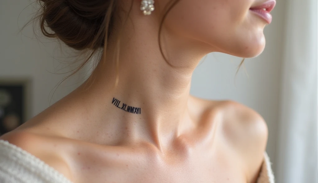 Small symbolic tattoo of roman numerals representing milestones, important dates, and memories.