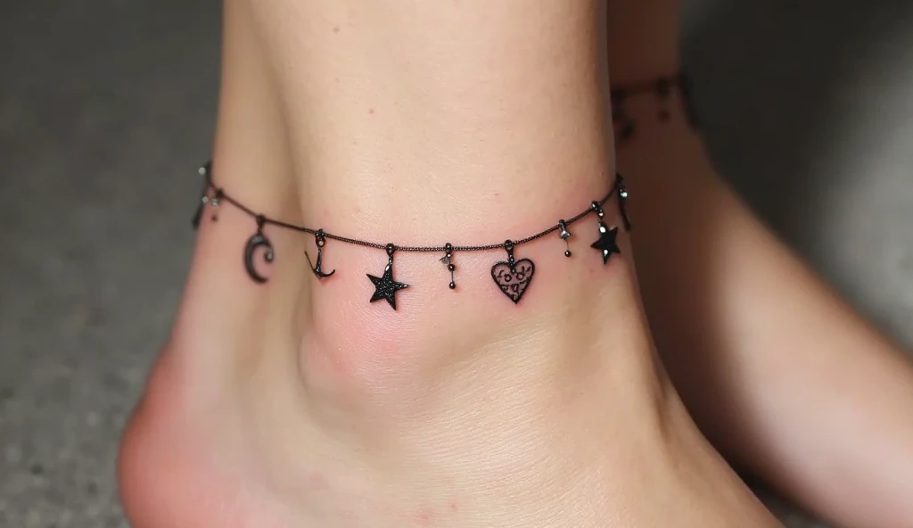 small Charmed ankle Tattoo