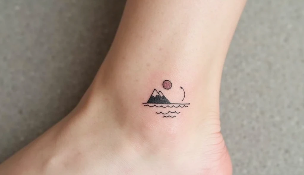 small Earth & Water ankle  Tattoo
