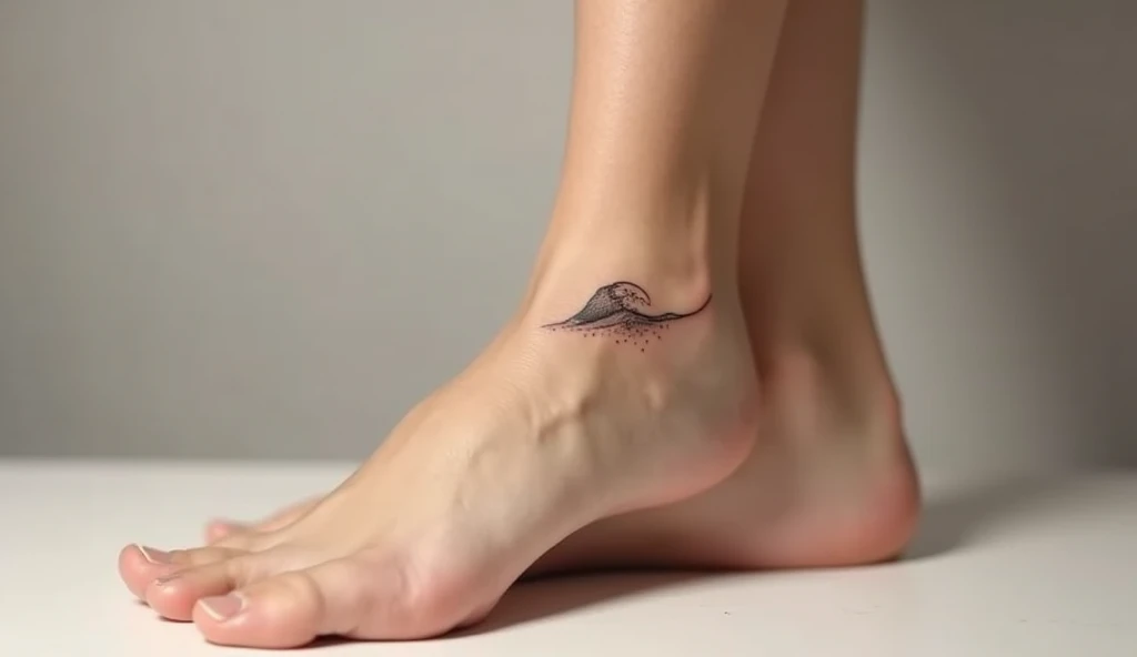 smallWave ankle tattoo