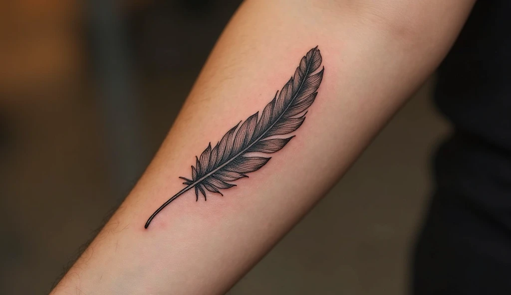 Phoenix feather spiritual tiny tattoo on wrist representing rebirth, strength, and spiritual renewal.