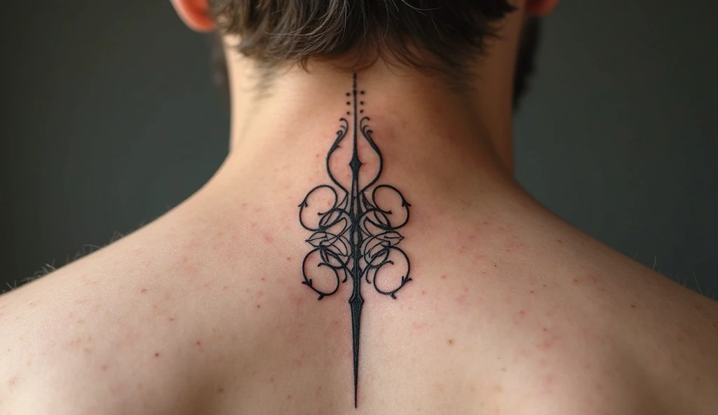 A spiritual Unalome symbol design representing life’s journey, perfect as a meaningful small tattoo for men and women.