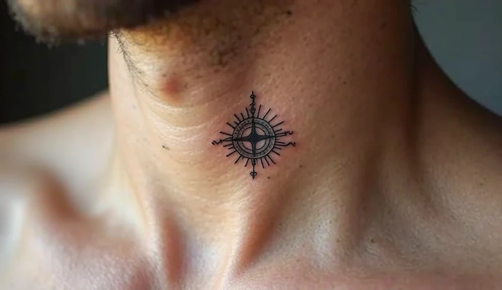 Minimal sundial tattoo reflecting time and life’s flow, ideal for meaningful small tattoos with deep meaning.