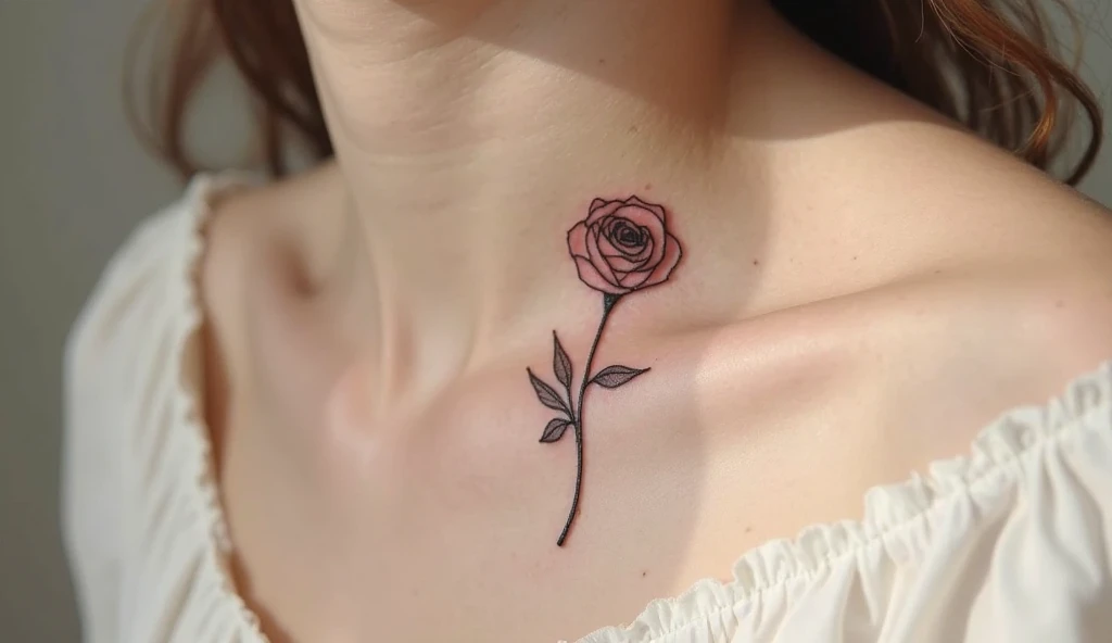 Elegant fine line rose tattoo on wrist, symbolizing love and resilience.