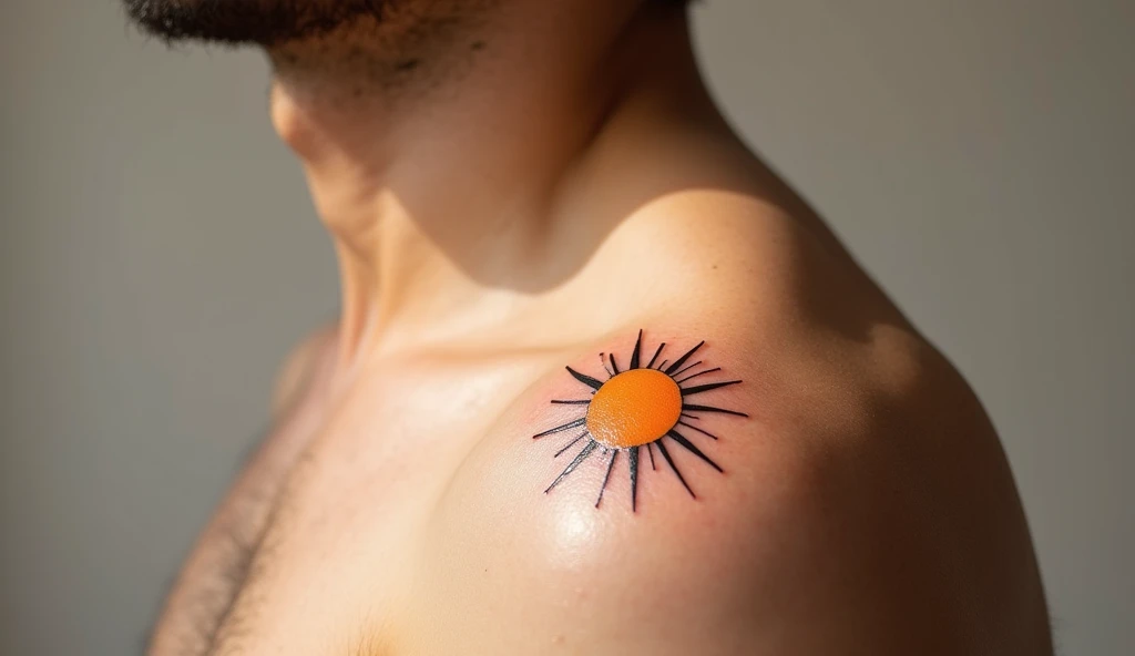Aesthetic Sun Tattoo – Radiant sun aesthetic tattoo design representing positivity and warmth.
