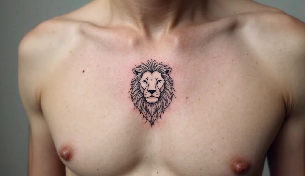 Diamond Lion Piece Tattoo