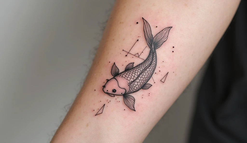 Koi Geometrical Pattern Tattoo
