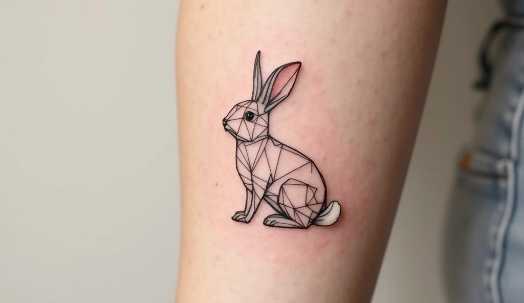 Geometric Bunny Tattoo