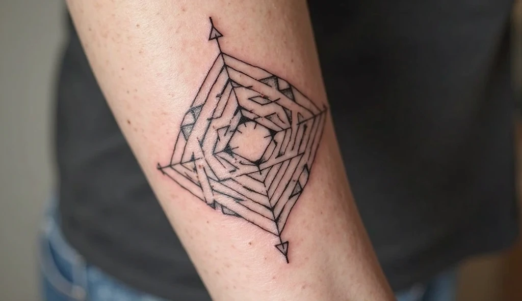 Bold Geometric Maze Tattoo