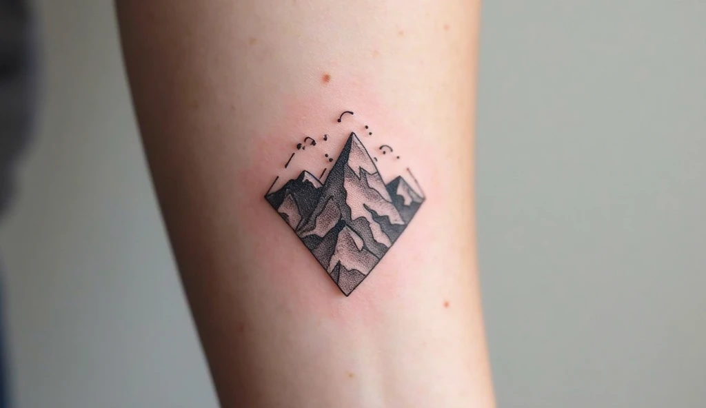 Forearm Geometric Alps View Tattoo