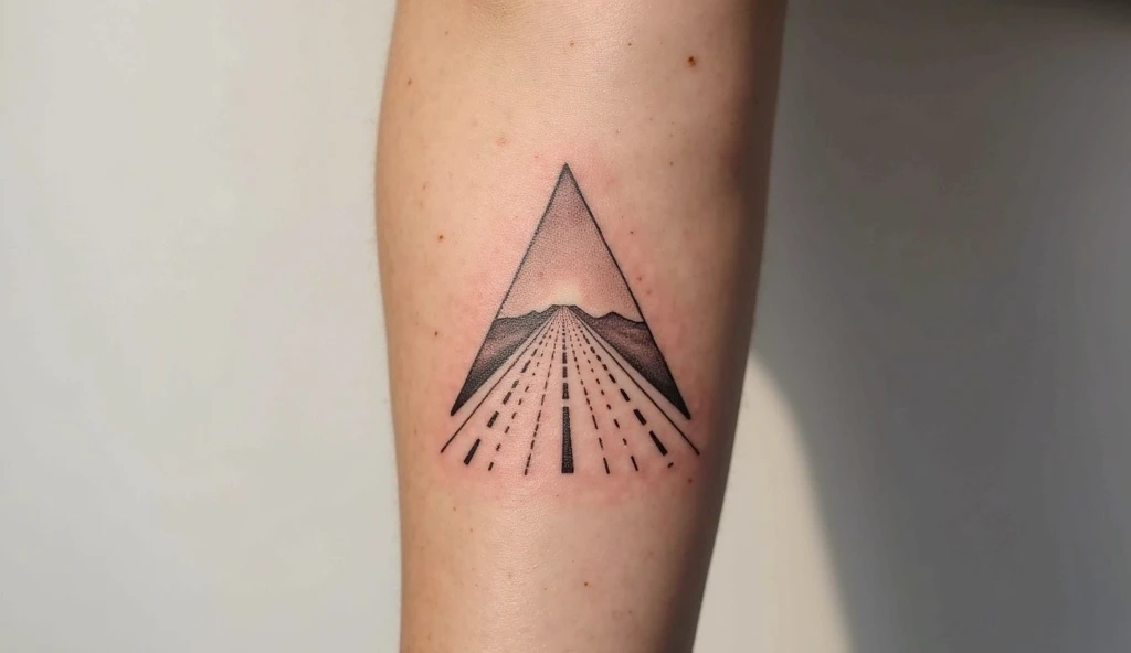 Geometrical Road Frame Tattoo