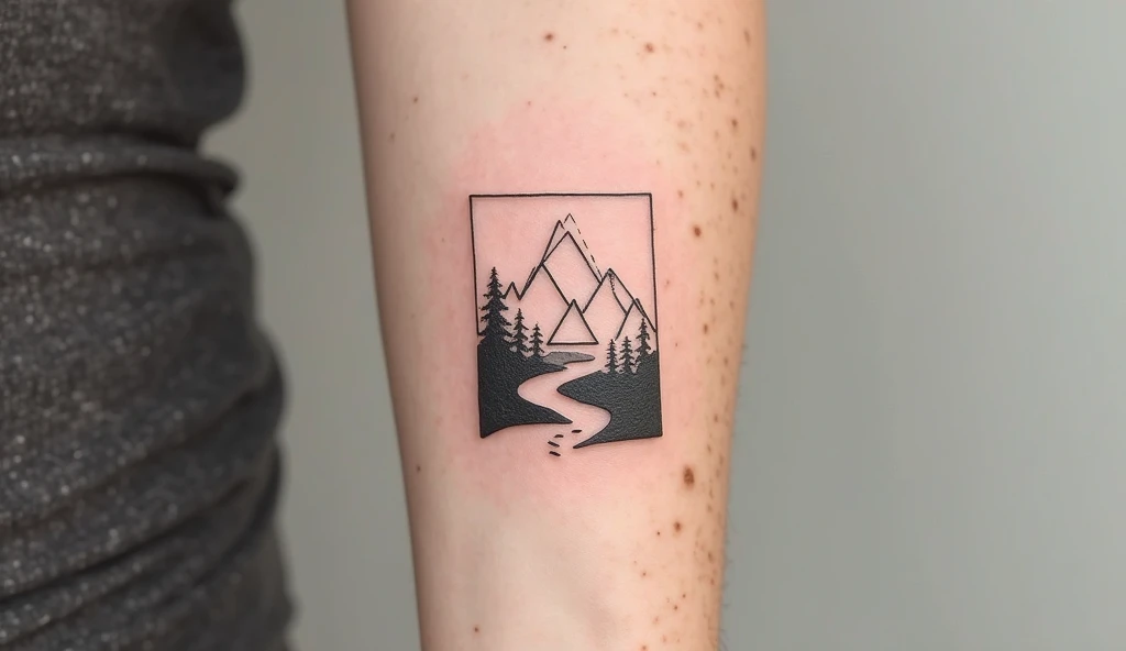 Rectangular Framed Nature Tattoo