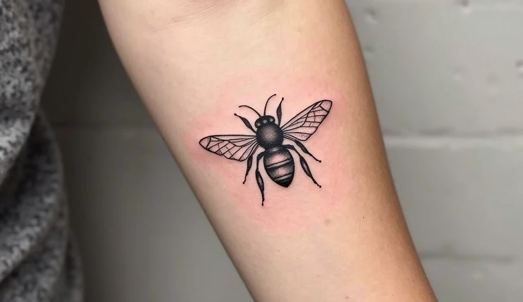 Geometric Bee Tattoo