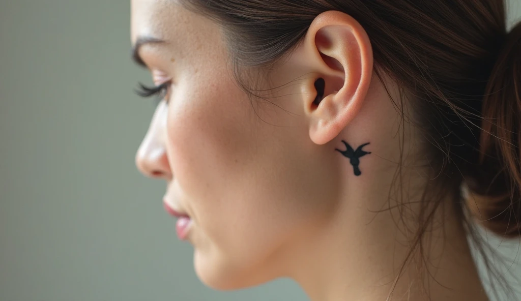 Hummingbird Behind Ear Tattoo Designs