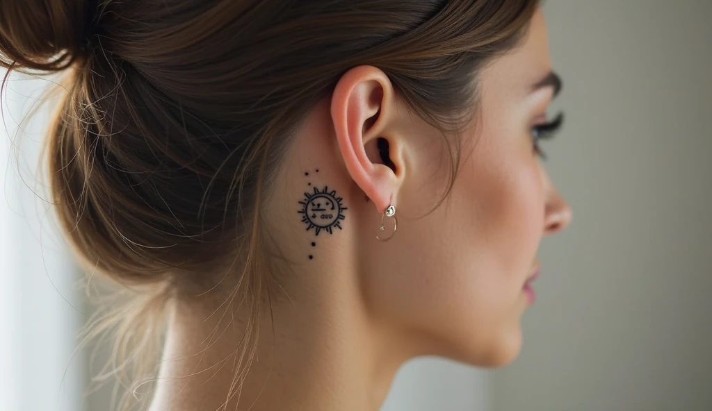 Zodiac Sign Behind Ear Tattoo Ideas