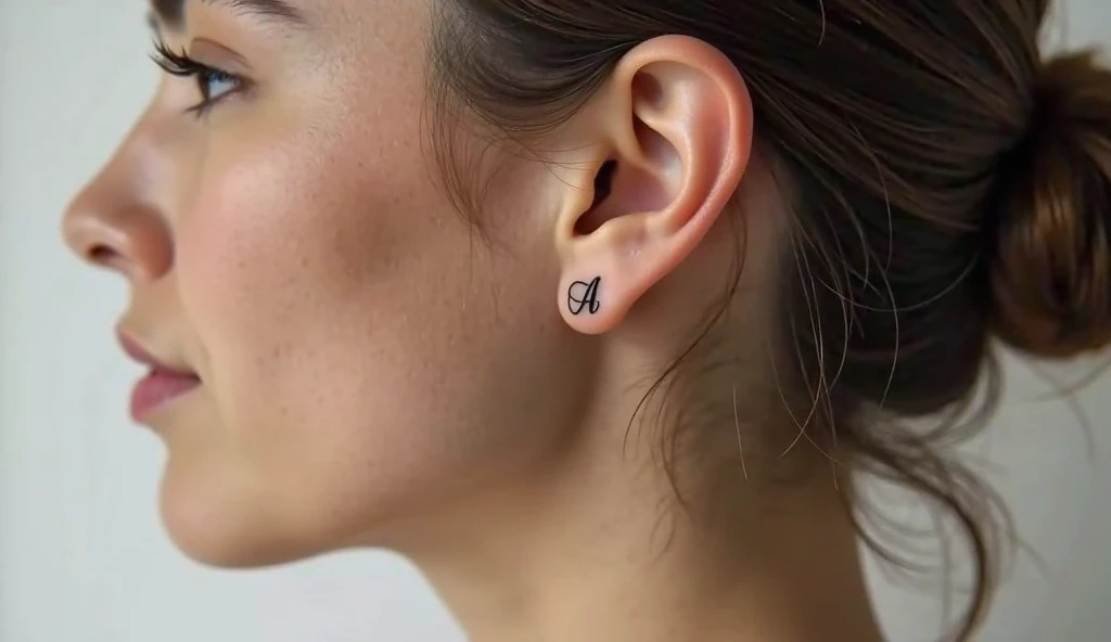 Initial Behind Ear Tattoo Ideas