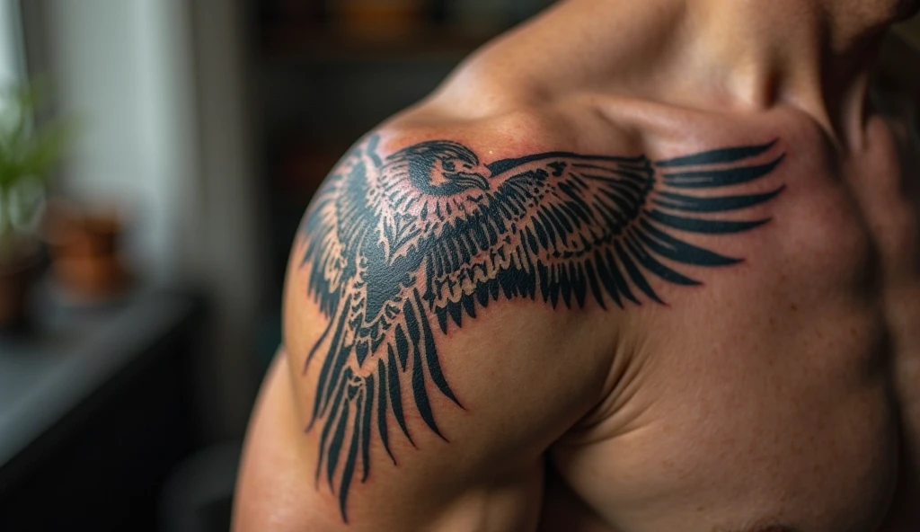 Tribal Falcon Temporary Tattoo