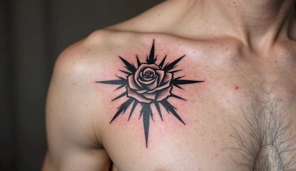 Tribal Rose Burst Tattoo
