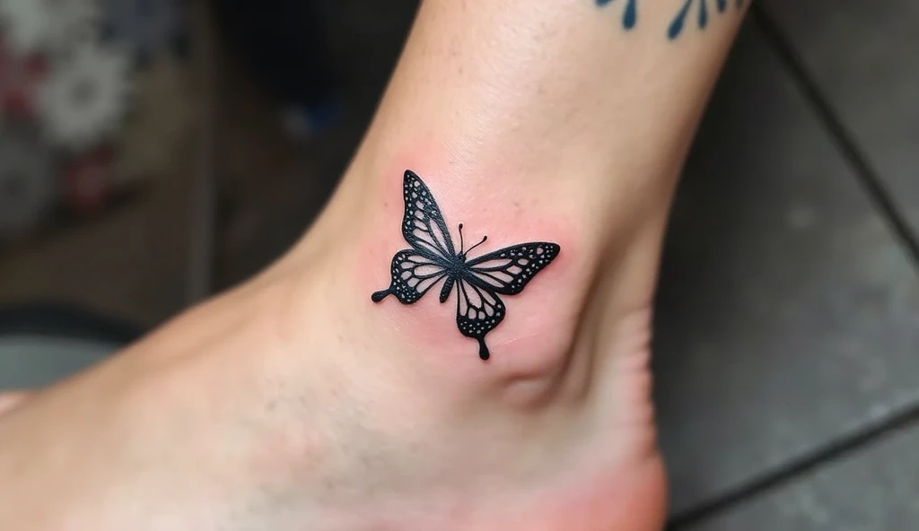 Small Tribal Butterfly Tattoo