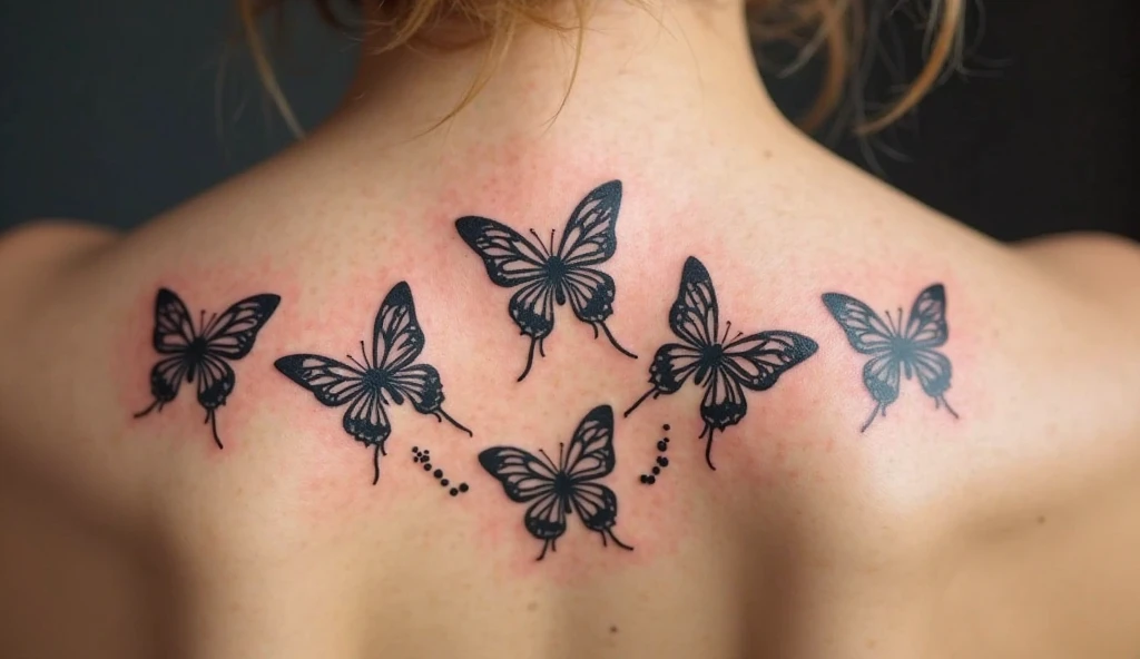 Black Tribal Butterflies (8 Tattoos)