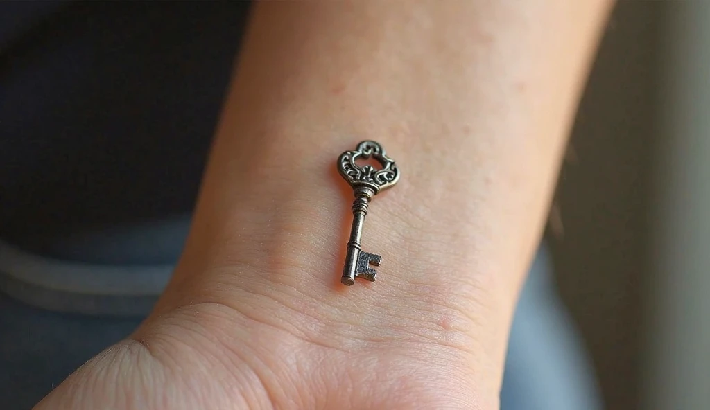 Tiny Realistic Key tattoo