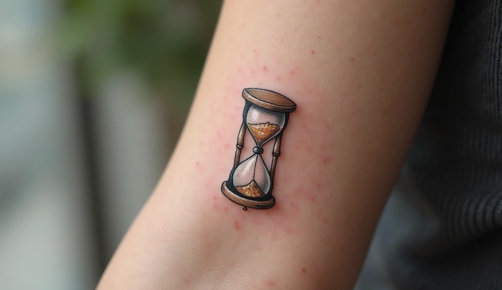 Mini Hourglass realism tattoo