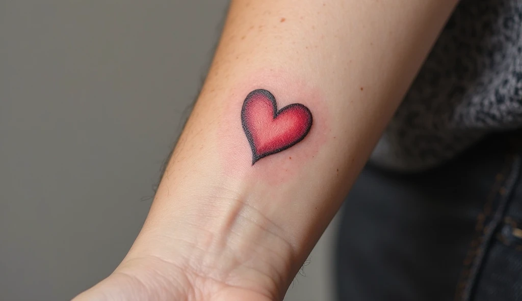 Tiny Heart with Shading realism tattoo