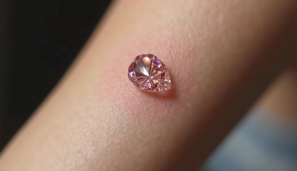 Tiny Crystal or Gem realism tattoo