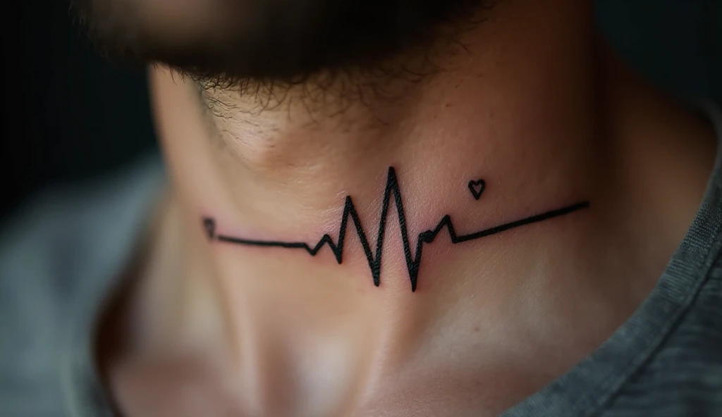 Heartbeat Line tattoo for men 