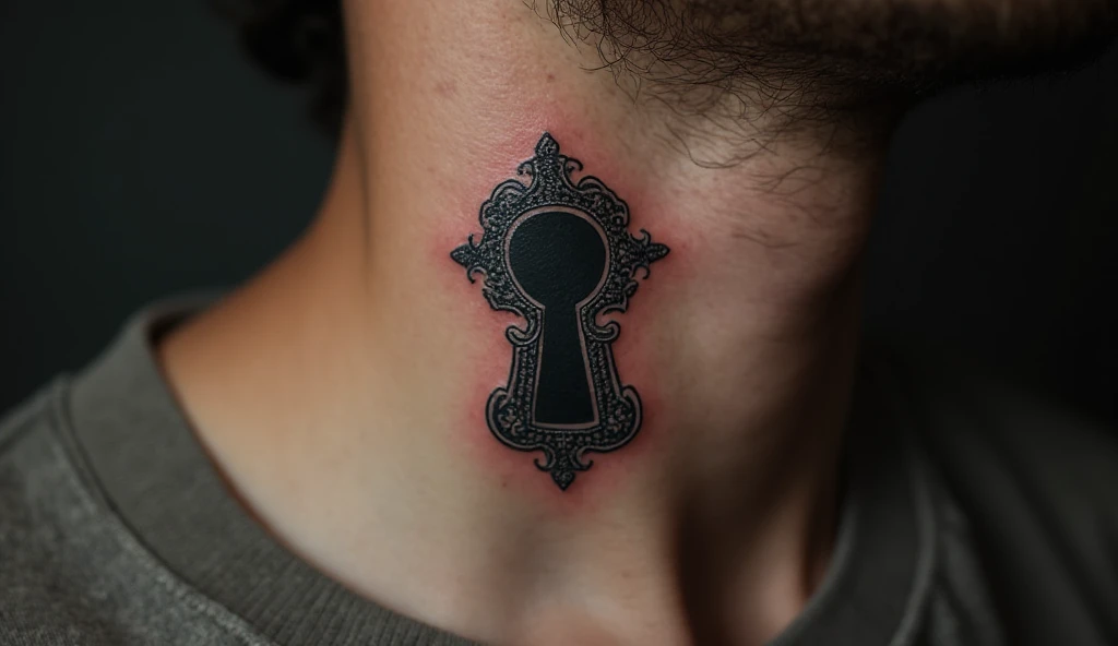 small Vintage Keyhole tattoo for men 