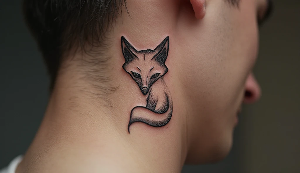 small Minimalist Fox tattoo for men 