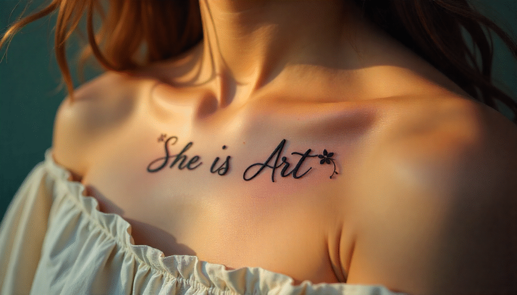 SHE IS ART CUTE TATTOO