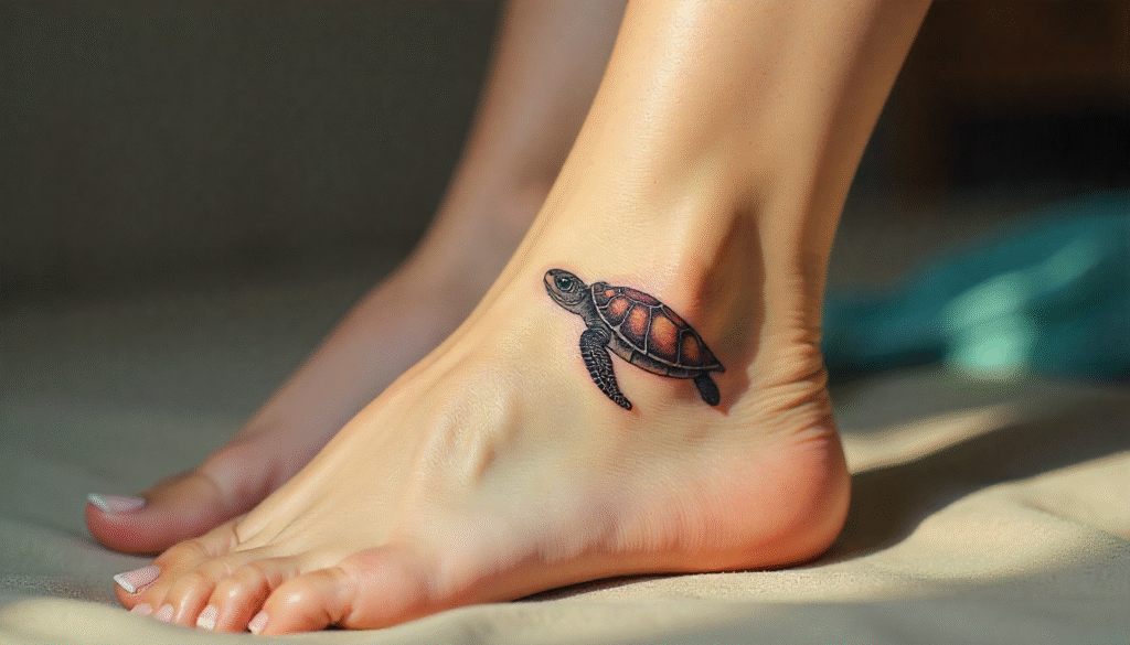 Small Turtle realism tattoo