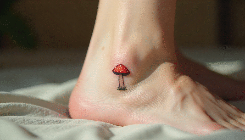 Mini Mushroom realism tattoo