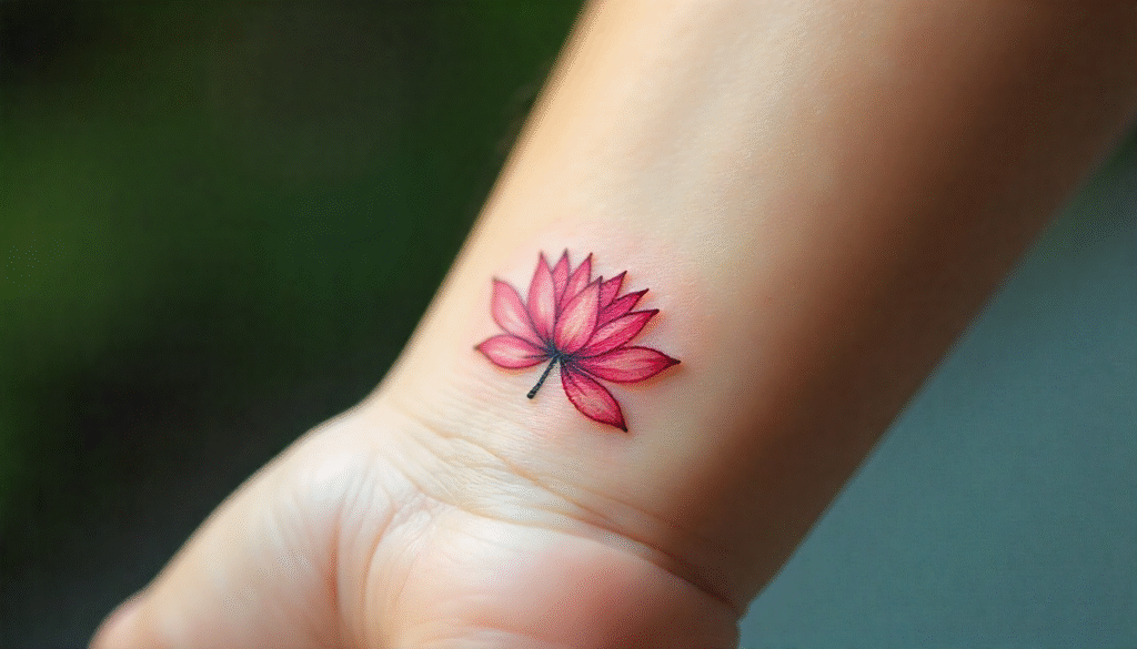 Mini Lotus Flower realism tattoo