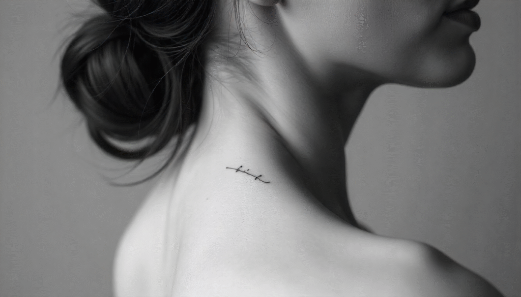 Oneline Portrait Tattoo – Artistic aesthetic tattoo design of a single line portrait symbolizing memory.
