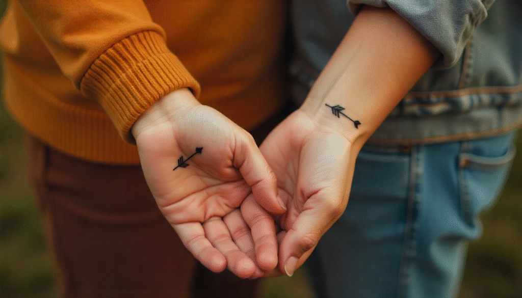 Crossed Arrows with Faith Symbol