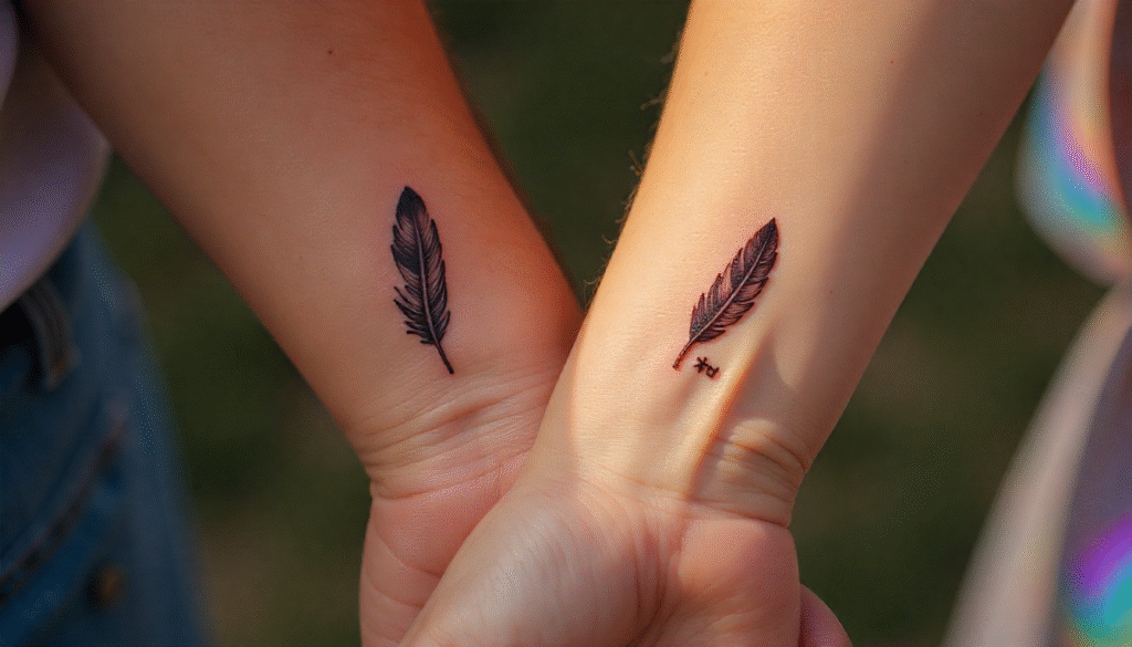 Feather with Faith Symbol