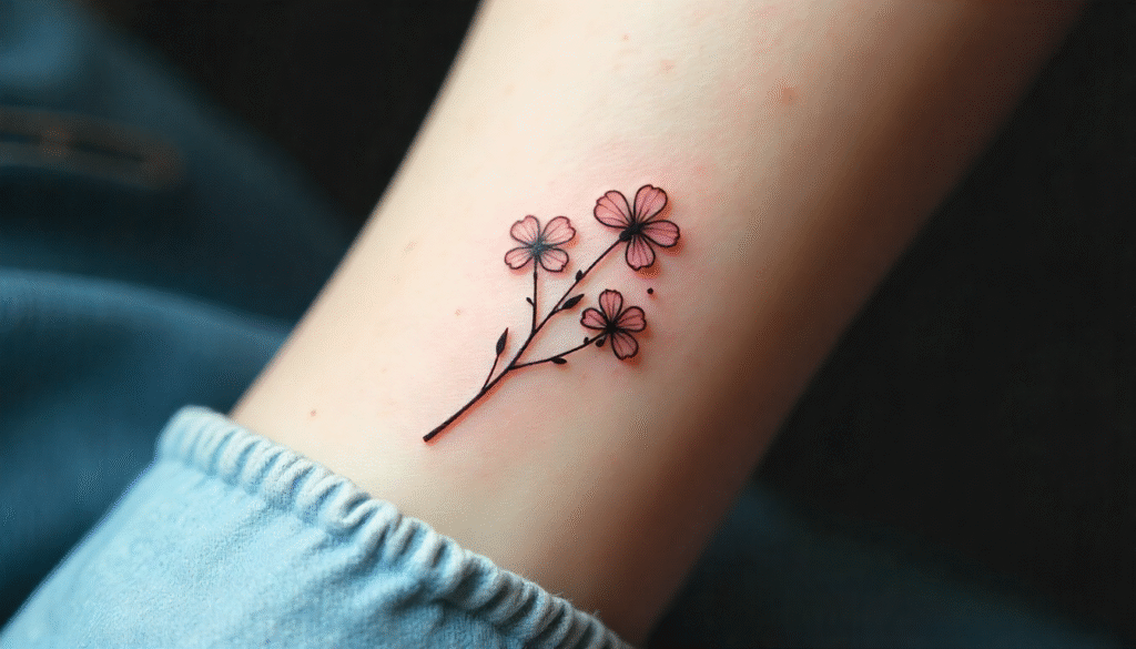 Aesthetic Flowers Tattoo – Minimalist floral aesthetic tattoo design symbolizing calm and natural beauty.