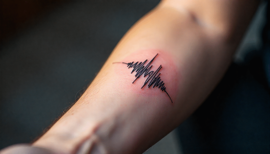 small Sound Wave tattoo for men 