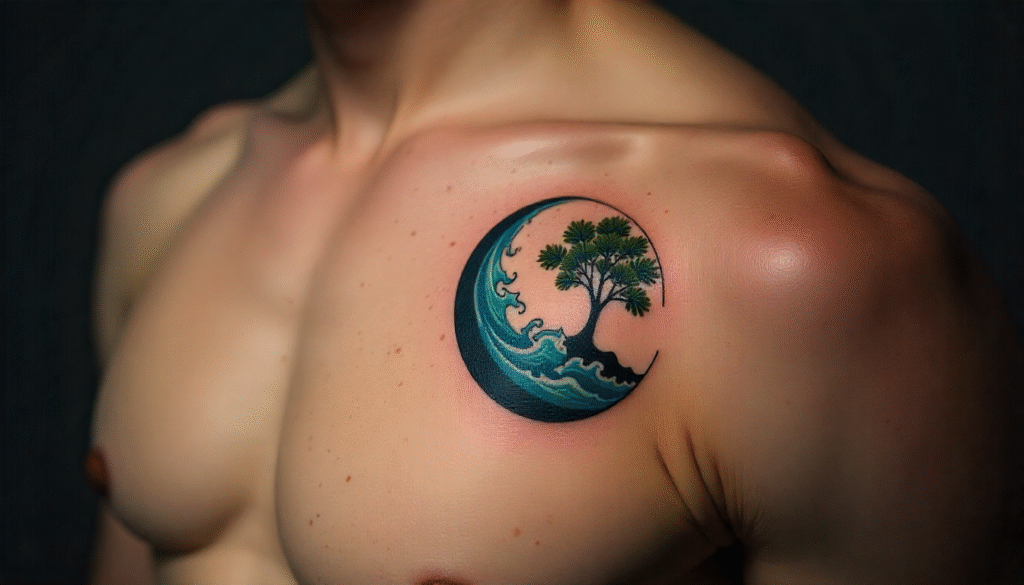 small Yin Yang tattoo for men 