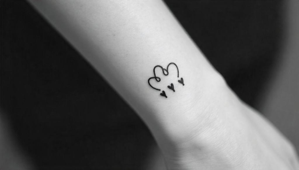 HEART WITH DOTS CUTE TATTOO