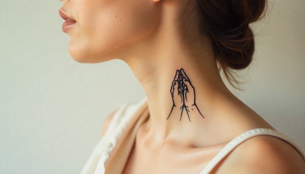 Single Line Hand Tattoo