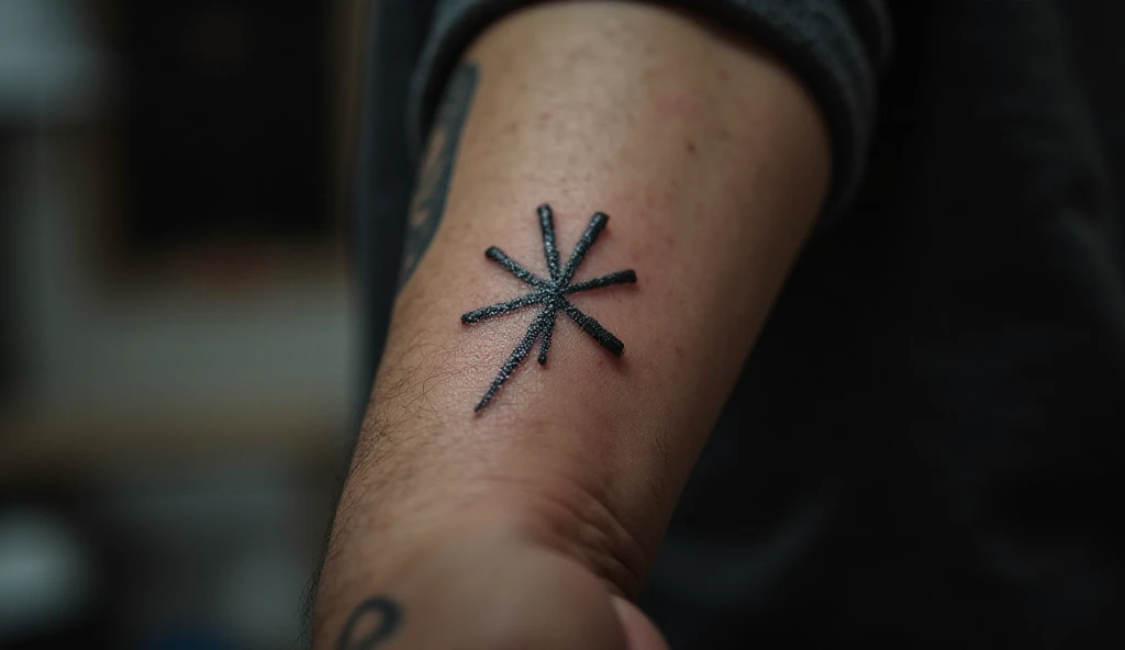 "Minimalist hand gesture tattoo on male wrist in single needle fine line black ink style – single needle tattoo ideas and small tattoo ideas."