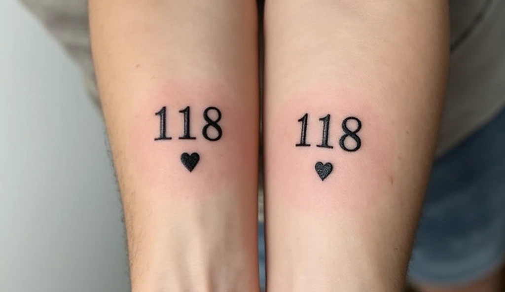 “Matching GPS coordinate tattoos on couple’s forearms — minimalist fine-line design with tiny compass symbol representing meaningful love location.”